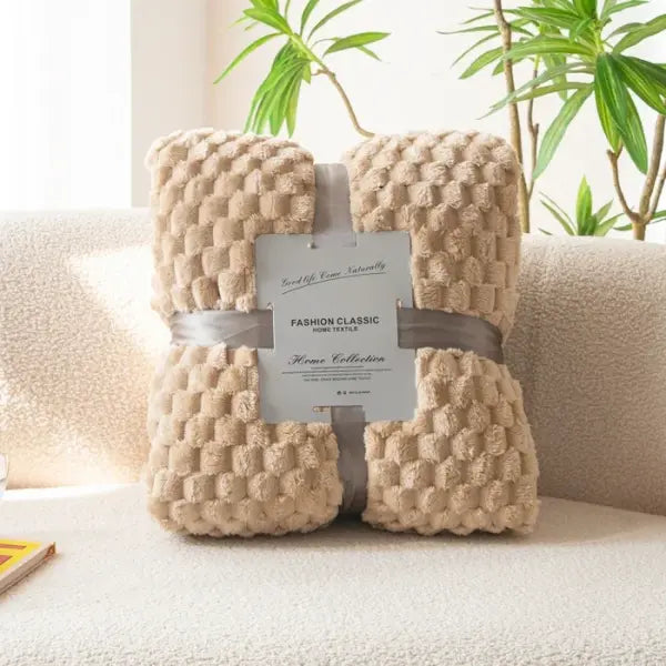 Yellow Plaid Solid Blanket Soft Warm Fluffy Throw Blanket Sofa Cover Milk Velvet Bedspread Bed for Adults Kids Pet Home