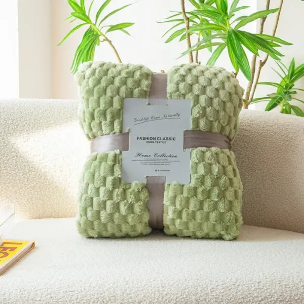 Yellow Plaid Solid Blanket Soft Warm Fluffy Throw Blanket Sofa Cover Milk Velvet Bedspread Bed for Adults Kids Pet Home