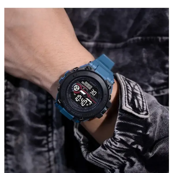 Men s Sports Watch LED Digital Alarm Clock Waterproof Silicone