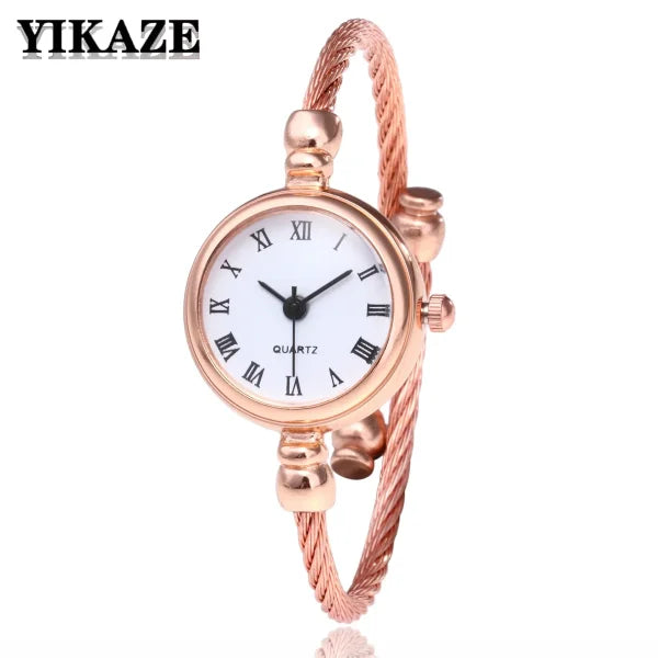 YIKAZE Women Bracelet Retro Gold Bangle Quartz Watch - Himpall