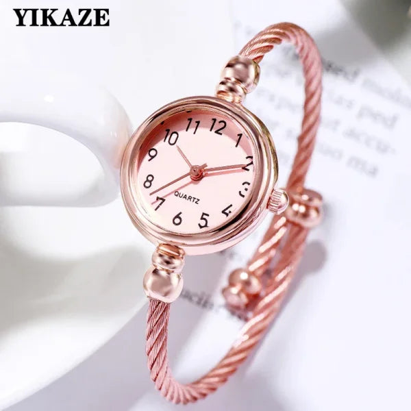YIKAZE Women Bracelet Retro Gold Bangle Quartz Watch - Himpall