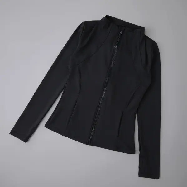 Quick Dry Women Workout Tops Sweatshirt Sports Jackets Activewear - black-Upgrades / XL