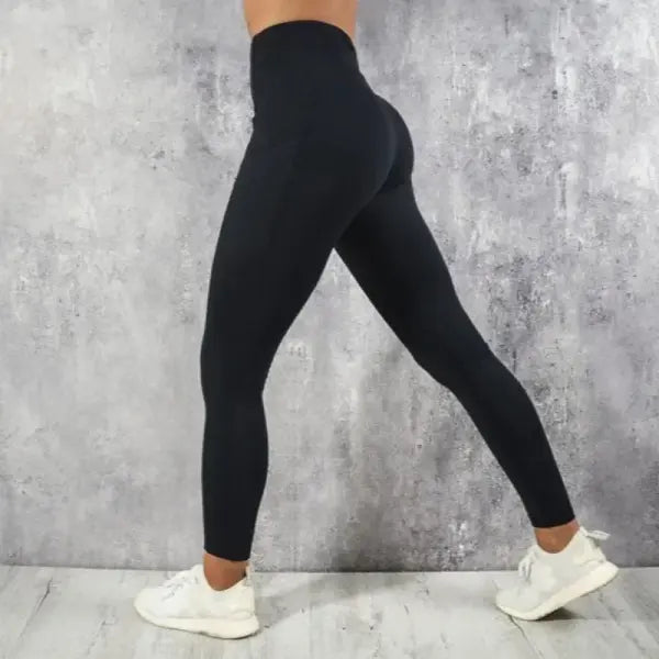 Women’s High-Waist Yoga Leggings with Pockets Sexy Butt-Lifting Gym Tights & Running Pants