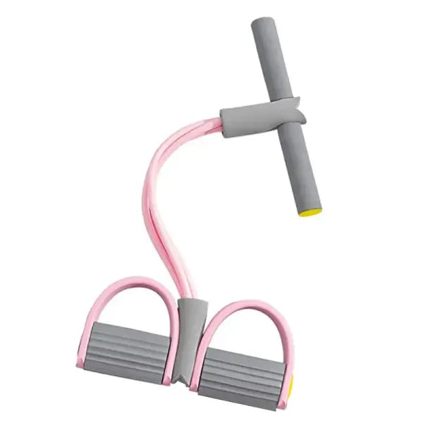Yoga Pedal Pull Rope Fitness Equipment for Abdomen Waist Training - Pink and Grey