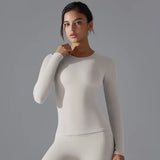 Yoga Shirts For Women Long Sleeve Winter Fitness Running Gym Clothes Workout Dry Fit Breathable High Elastic Sports Top