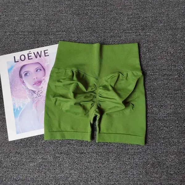 Polyester model number yoga shorts peach high waist fitness - MoLv / M