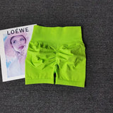 Polyester model number yoga shorts peach high waist fitness - YingLv / M