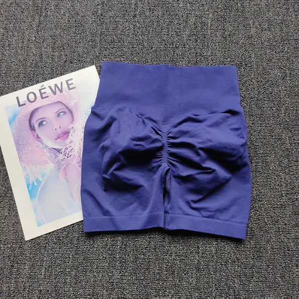 Polyester model number yoga shorts peach high waist fitness - ZhanLan / S