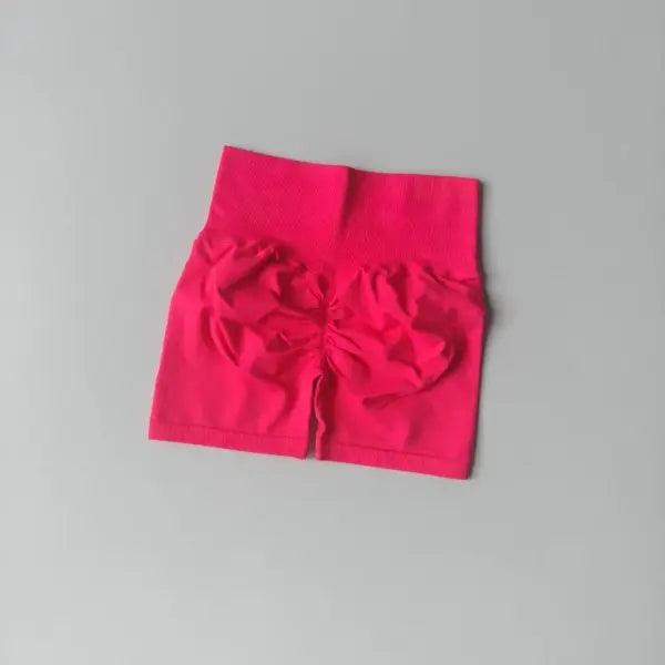 Polyester model number yoga shorts peach high waist fitness