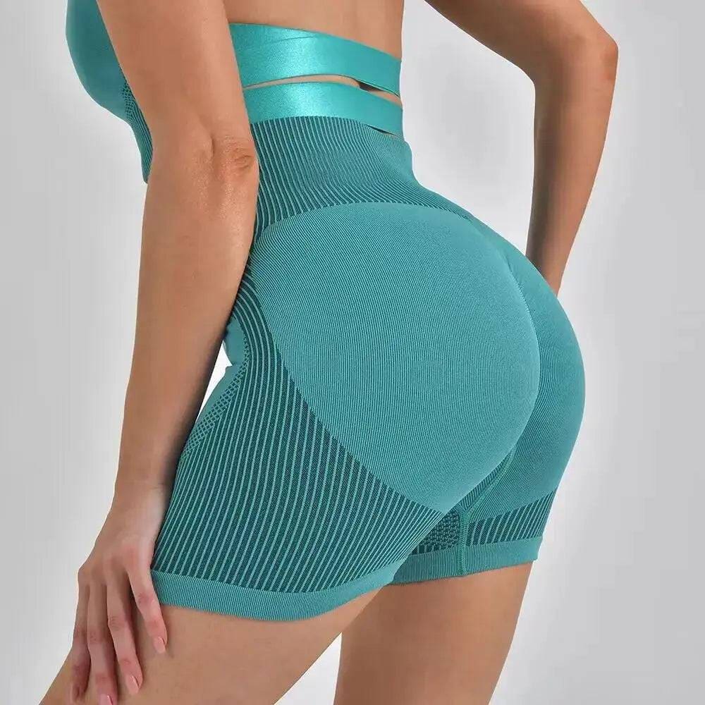 Yoga Shorts with Breathable Fabric & Tummy Control - Sleek Design