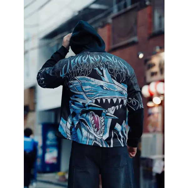 Young American oversized T-shirt summer new casual sports fitness quick drying breathable printed large mesh short