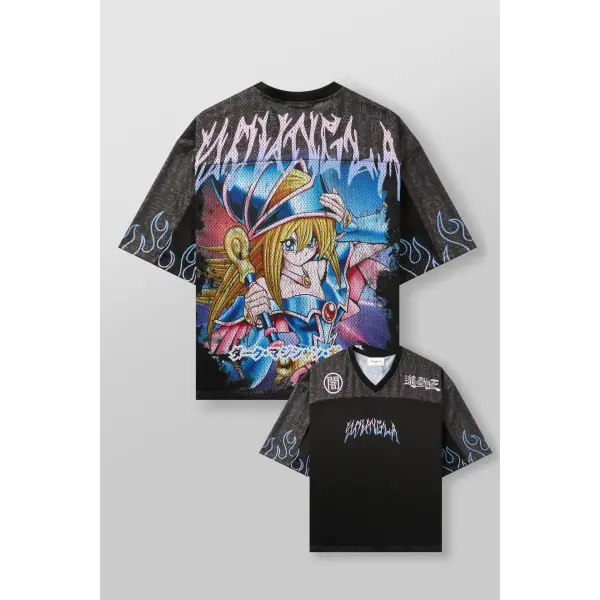 Young American oversized T-shirt summer new casual sports fitness quick drying breathable printed large mesh short