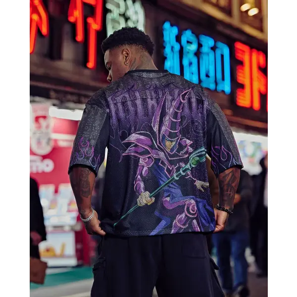 Young American oversized T-shirt summer new casual sports fitness quick drying breathable printed large mesh short