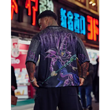 Young American oversized T-shirt summer new casual sports fitness quick drying breathable printed large mesh short