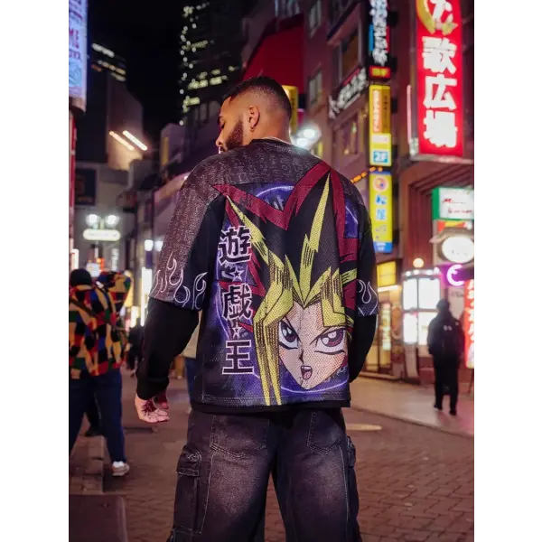 Young American oversized T-shirt summer new casual sports fitness quick drying breathable printed large mesh short