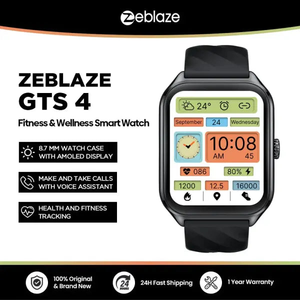 Zeblaze GTS 4 AMOLED Screen Smart Watch 1.94 Inch Health Tracking