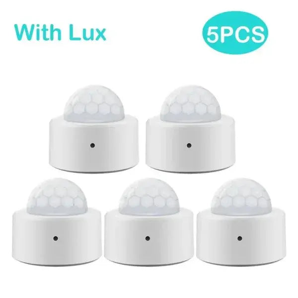 Zigbee Motion Detector for Advanced Smart Home Security - With Lux 5pcs