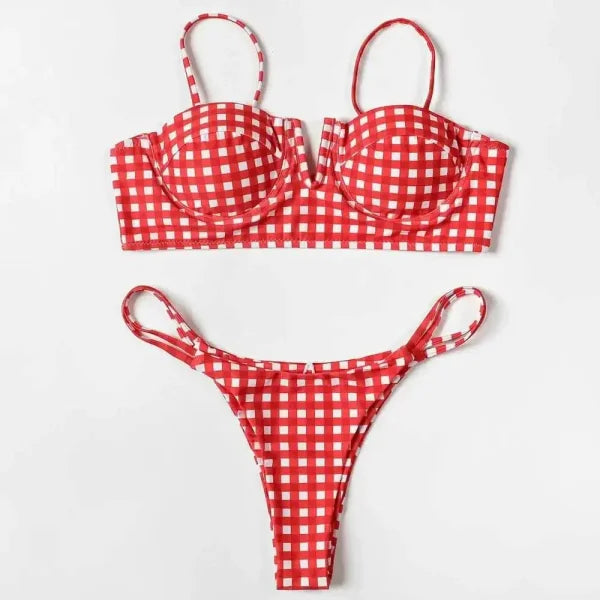 ZTVitality Bikini - Plaid Underwire Sexy Bikini for Women - Picture Color / L